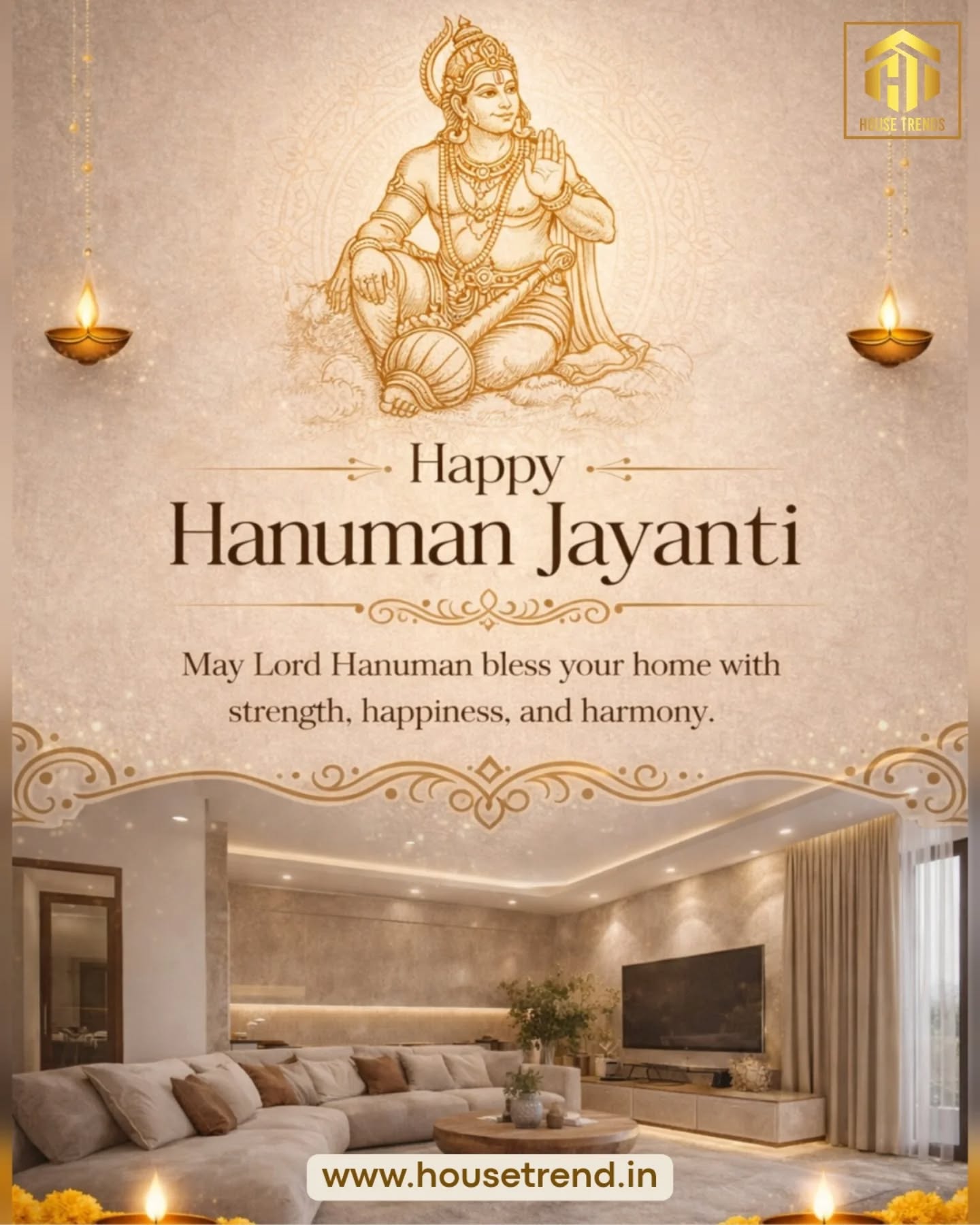 May Lord Hanuman bless your home with strength, positivity, and protection. 🙏✨
Wishing you and your family a joyful and blessed Hanuman Jayanti. 🏡🤍

#HappyHanumanJayanti #JaiHanuman #Bajrangbali #FestiveVibes #DivineBlessings PositiveEnergy IndianFestival SpiritualVibes HouseTrends